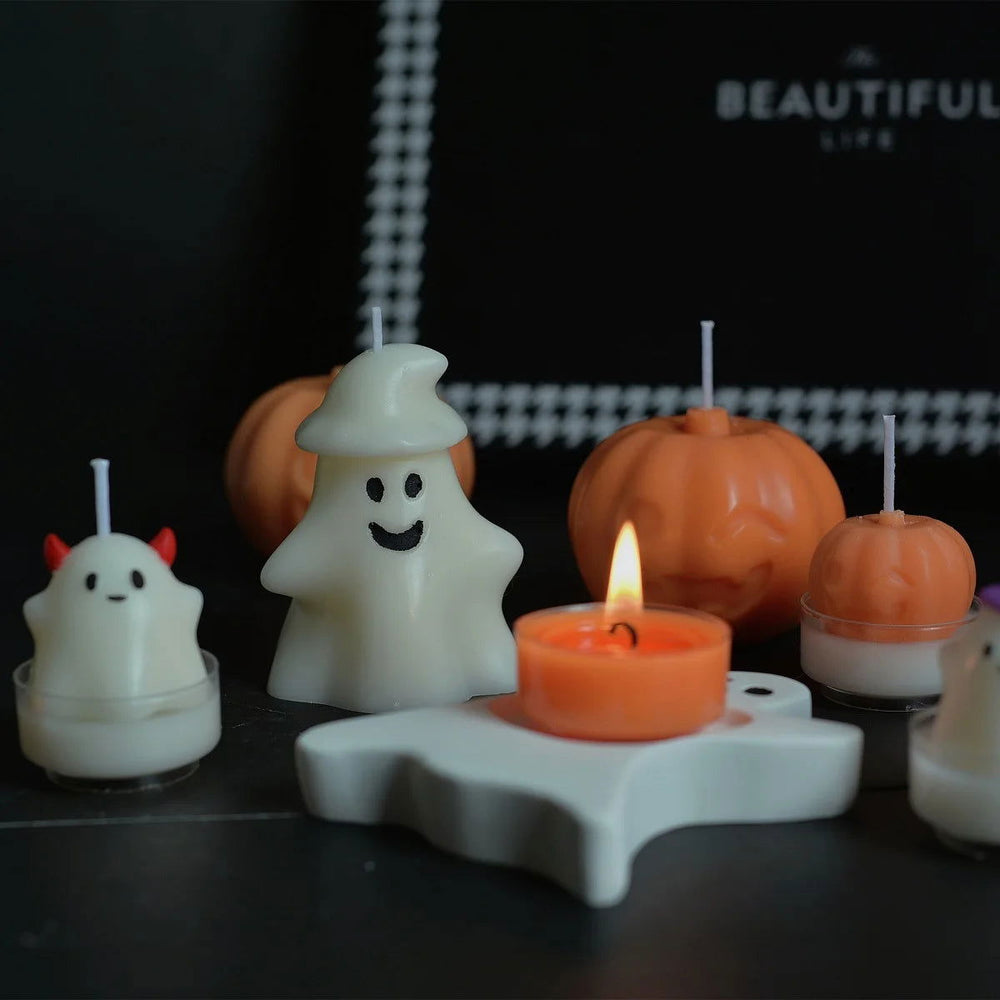 Halloween Little Ghost and Pumpkin Aroma Candles - Cute & Spooky Halloween Decoration - candletown.net