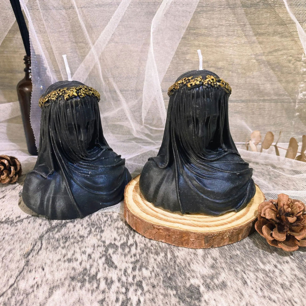 Halloween Veil Girl Sculpture Scented Candles - Creative Atmosphere Decorative Ornaments - candletown.net