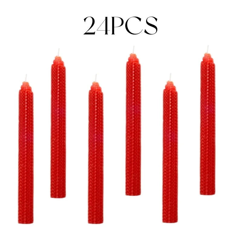 Hand-Rolled Beeswax Taper Candles - Eco-Friendly Elegance - candletown.net