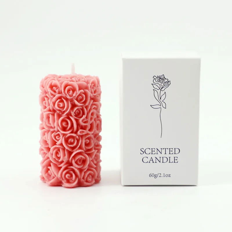 Hand-made Rose Style Aromatherapy Candle Sculpted Shape Fragrance Smokeless Candle Holder Decoration Birthday Candle Gift - candletown.net