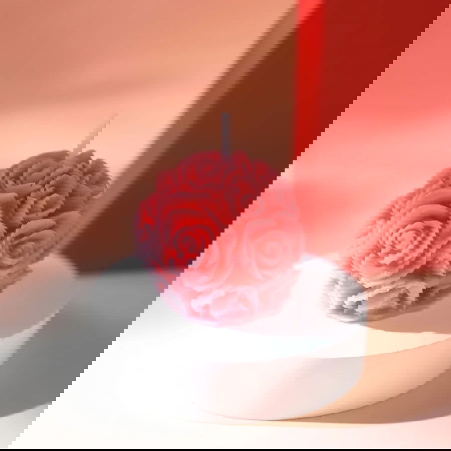 Hand-made Rose Style Aromatherapy Candle Sculpted Shape Fragrance Smokeless Candle Holder Decoration Birthday Candle Gift - candletown.net