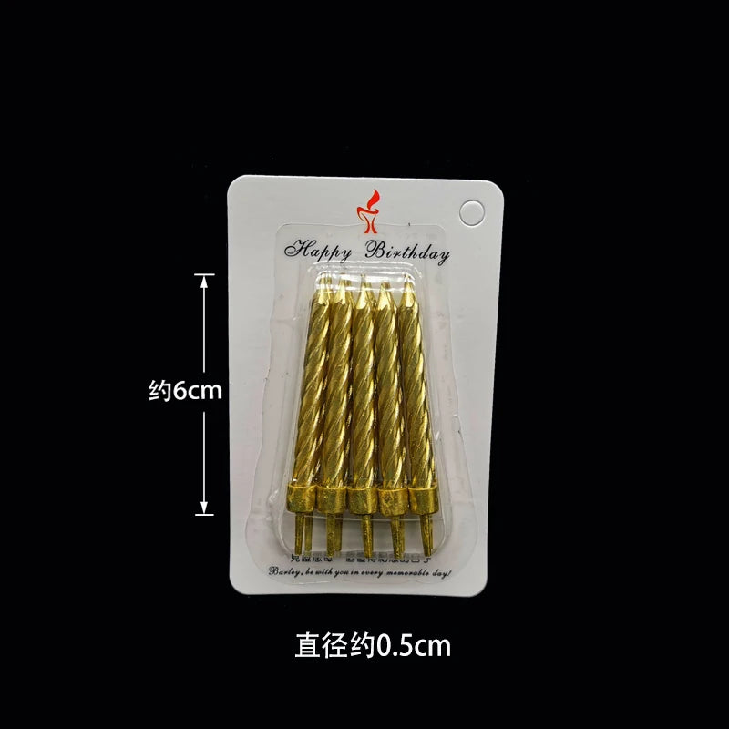 Slim Metallic Birthday Candles – Elegant Cake Topper - candletown.net