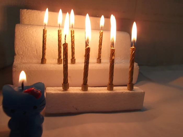 Slim Metallic Birthday Candles – Elegant Cake Topper - candletown.net