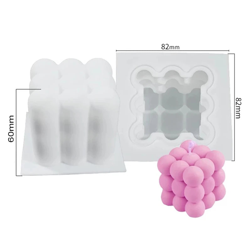 Cube Bubble Candle Silicone Mold Set