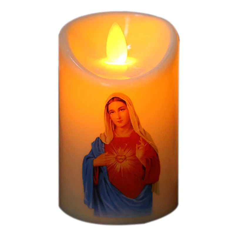 Flameless Jesus Christ LED Candle Lamp – Perfect for Easter & Religious Celebrations - candletown.net
