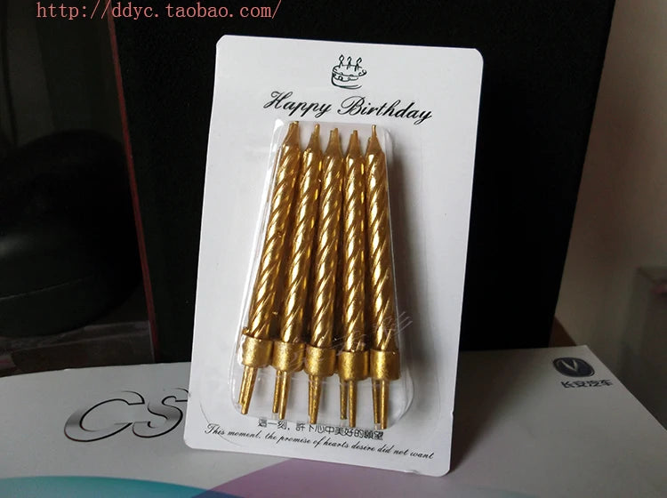 Slim Metallic Birthday Candles – Elegant Cake Topper - candletown.net