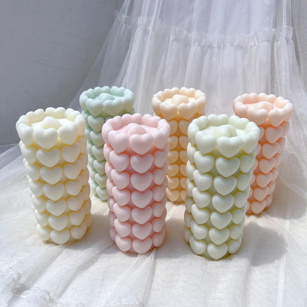 Heart Pillar Candle Mold - DIY Candle Making - candletown.net