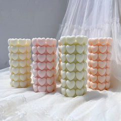 Heart Pillar Silicone Candle Mold - DIY Candle Crafting - candletown.net