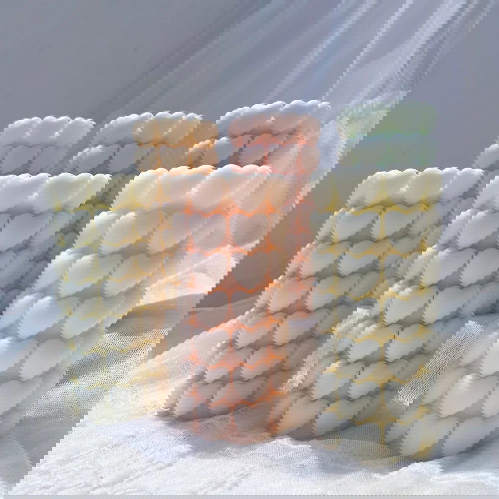 Heart Pillar Silicone Candle Mold - DIY Candle Crafting - candletown.net