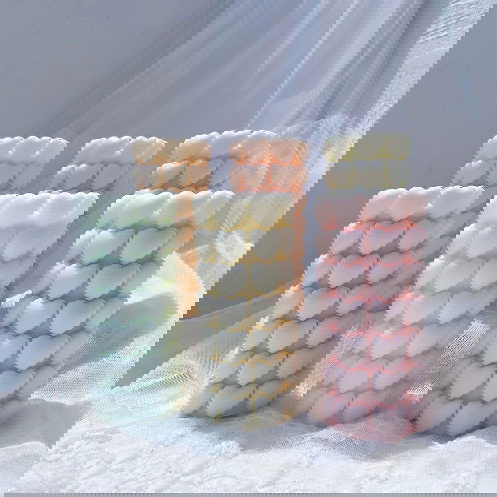 Heart Pillar Silicone Candle Mold - DIY Candle Crafting - candletown.net