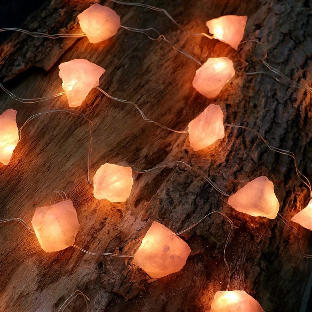 Himalayan Salt String Lights - 10 LED Crystal Warm Glow - candletown.net