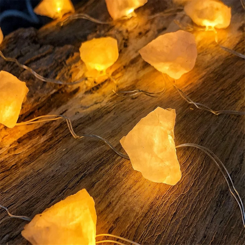 Himalayan Salt String Lights - 10 LED Crystal Warm Glow - candletown.net