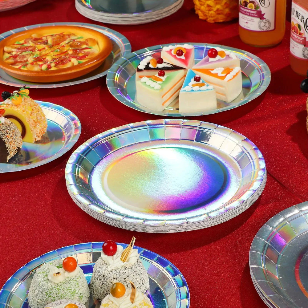Holographic Disposable Tableware Set for Parties - candletown.net