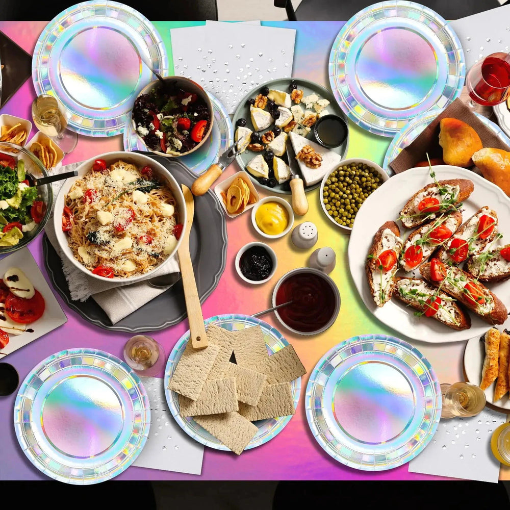 Holographic Disposable Tableware Set for Parties - candletown.net