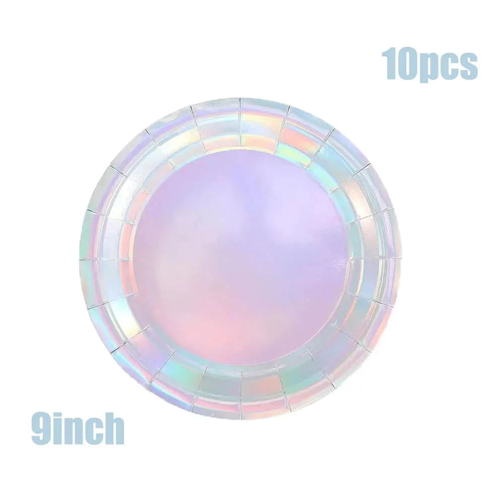 Holographic Disposable Tableware Set for Parties - candletown.net