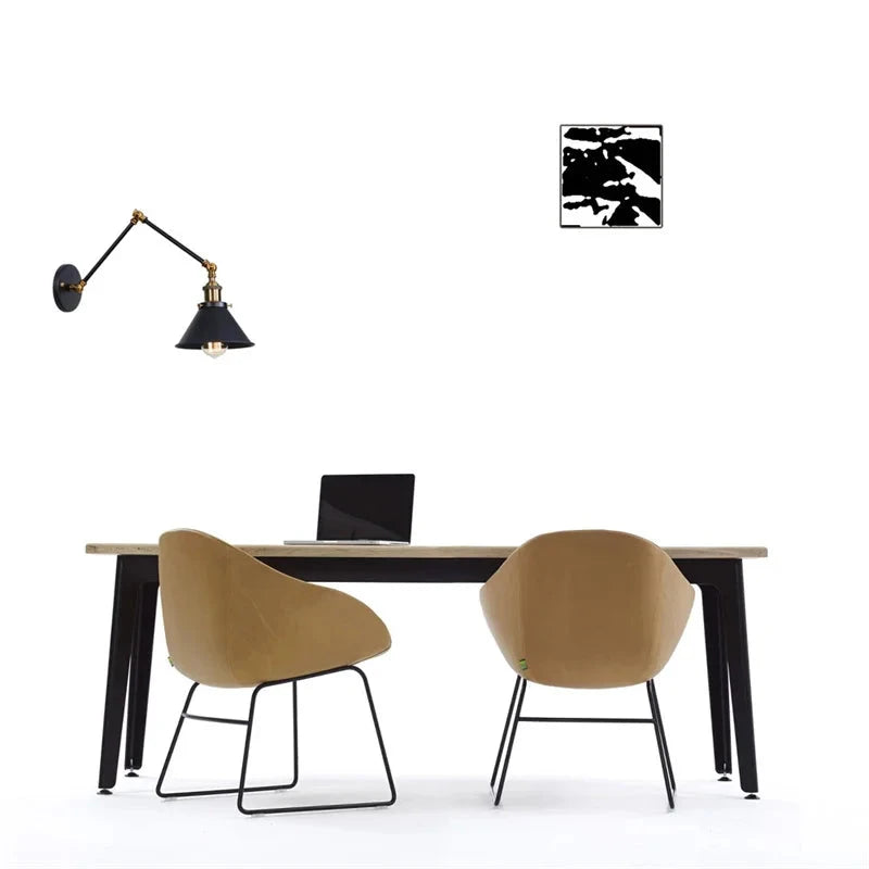 IWHD Long Arm LED Wall Light Sconce Gold Pull Chain Switch Hallway Bedroom Living Room Iron Industrial Adjustable Bedside Lamp - candletown.net