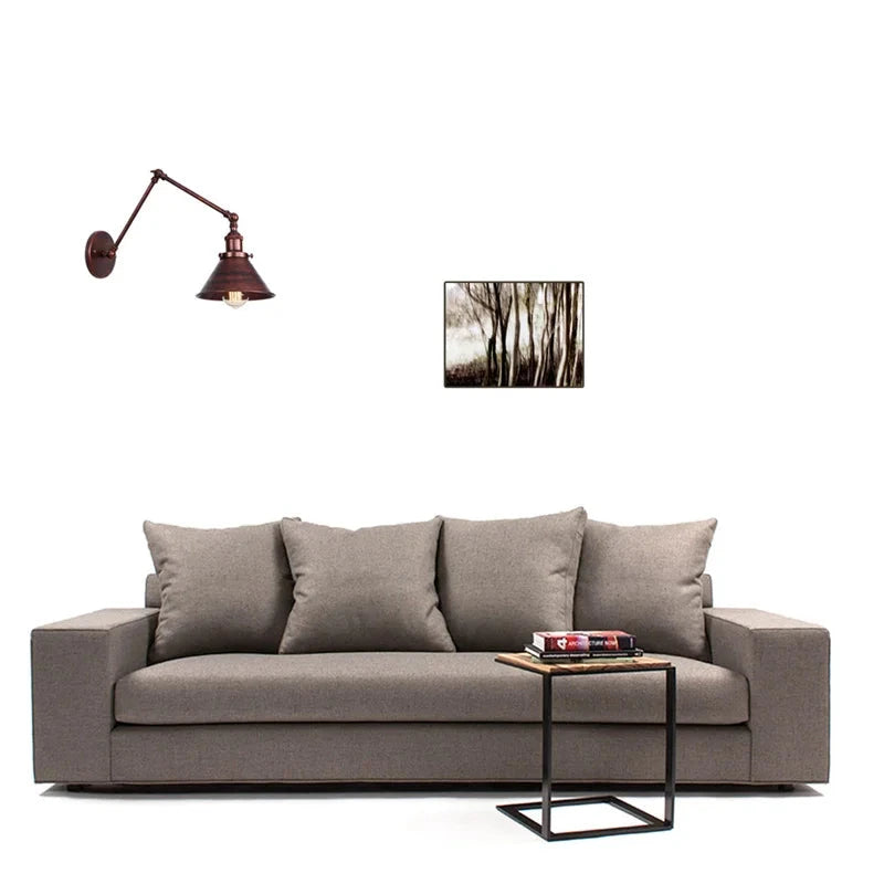 IWHD Long Arm LED Wall Light Sconce Gold Pull Chain Switch Hallway Bedroom Living Room Iron Industrial Adjustable Bedside Lamp - candletown.net