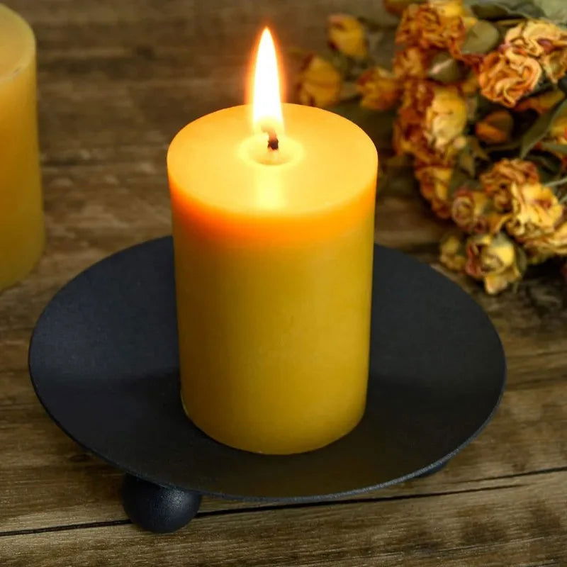 Iron Plate Candle Holder - Decorative Stand for Pillar & Ball Candles - candletown.net