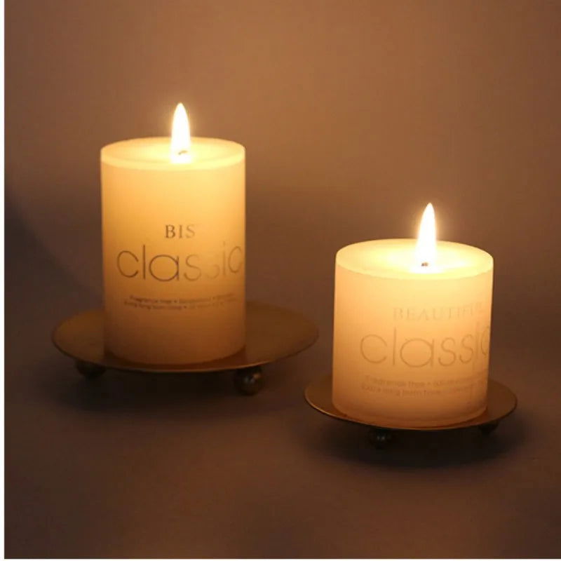 Iron Plate Candle Holder - Decorative Stand for Pillar & Ball Candles - candletown.net