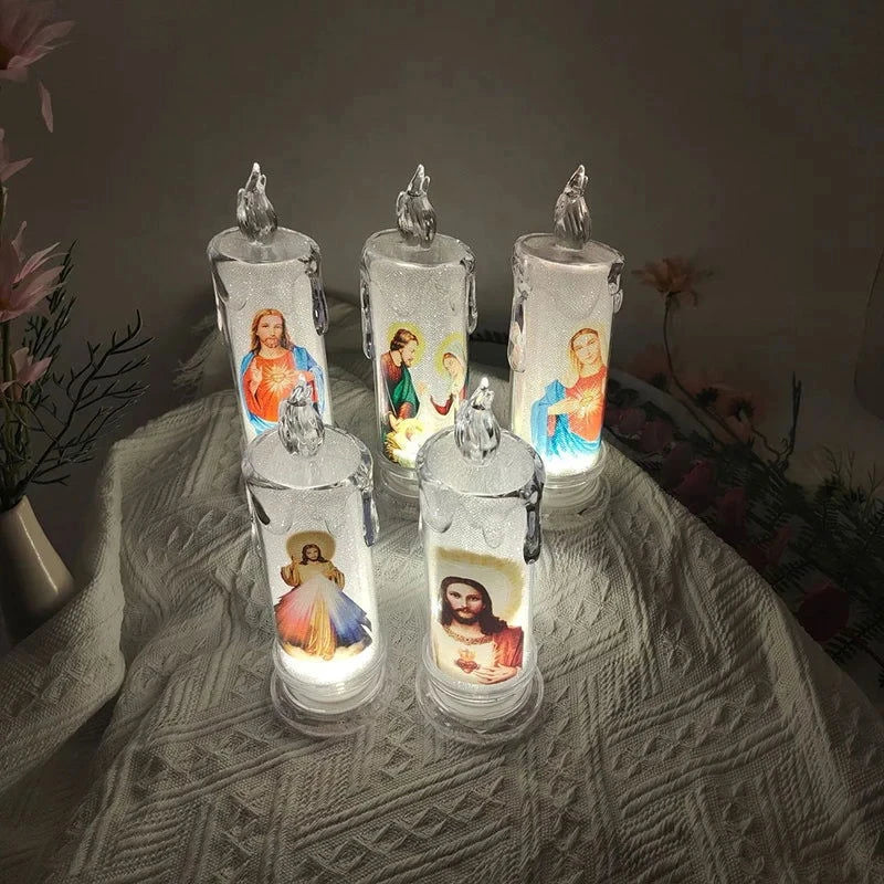 Jesus Christ Lamp - Flameless LED Devotional Prayer Candle - candletown.net