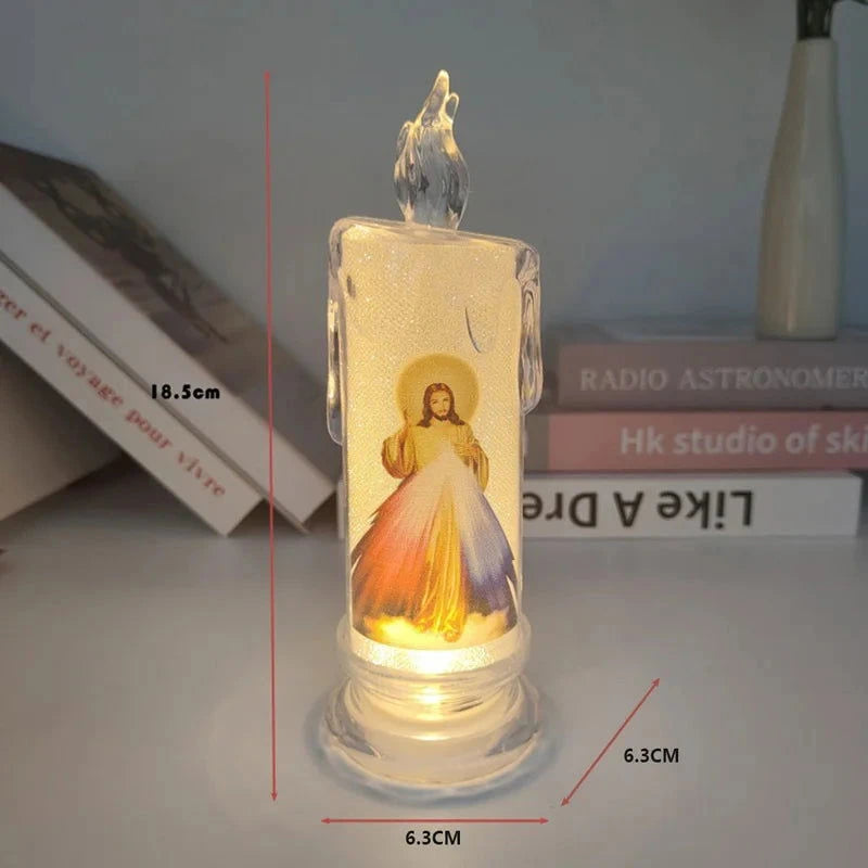 Jesus Christ Lamp - Flameless LED Devotional Prayer Candle - candletown.net