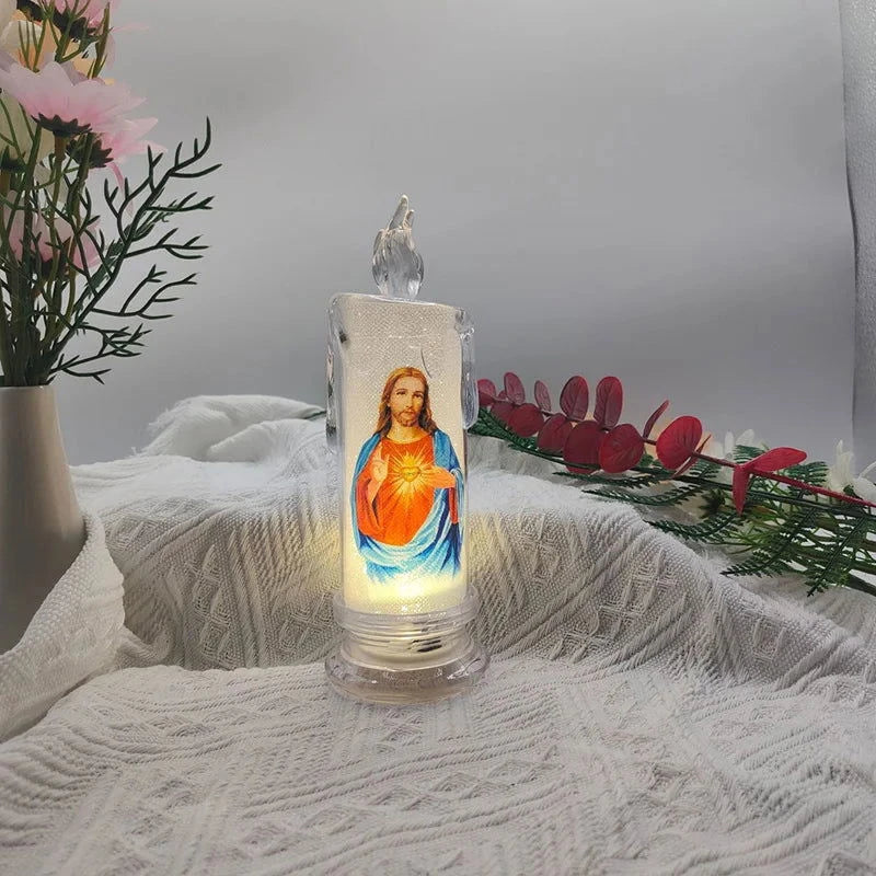 Jesus Christ Lamp - Flameless LED Devotional Prayer Candle - candletown.net