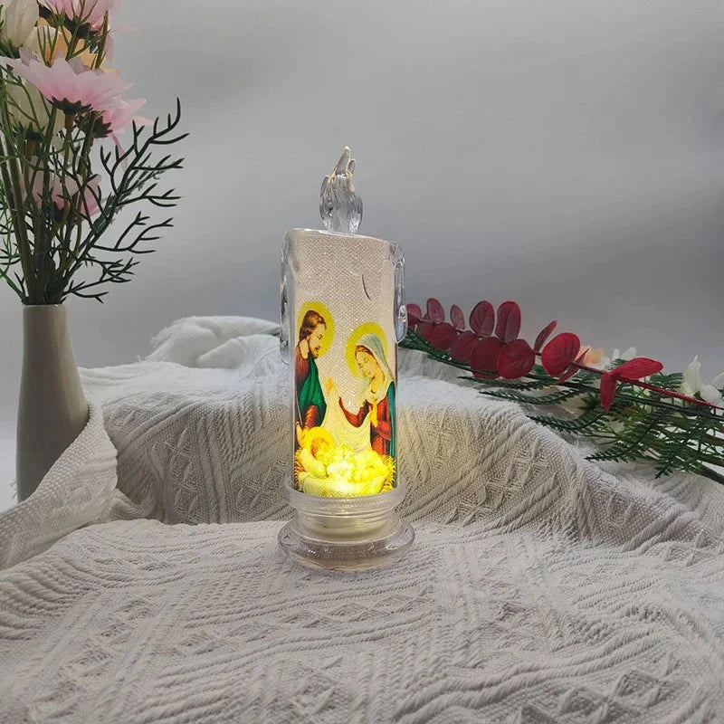 Jesus Christ Lamp - Flameless LED Devotional Prayer Candle - candletown.net