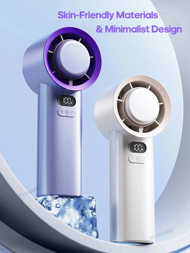 KINSCOTER Portable Handheld Turbo Fan 100 Wind Speeds Adjustable Mini Personal Fan Battery Operated Electric Eyelash Fan - candletown.net