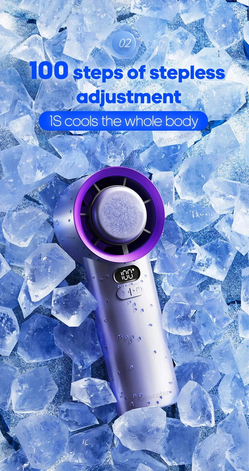 KINSCOTER Portable Handheld Turbo Fan 100 Wind Speeds Adjustable Mini Personal Fan Battery Operated Electric Eyelash Fan - candletown.net