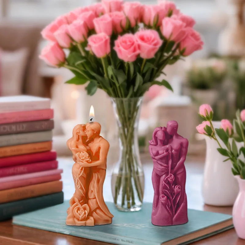 Kissing Couple Candle Silicone Mold - DIY Craft for Romantic Gifts - candletown.net