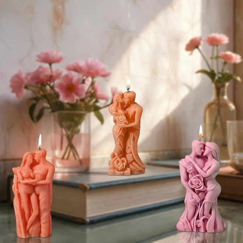 Kissing Couple Candle Silicone Mold - DIY Craft for Romantic Gifts - candletown.net