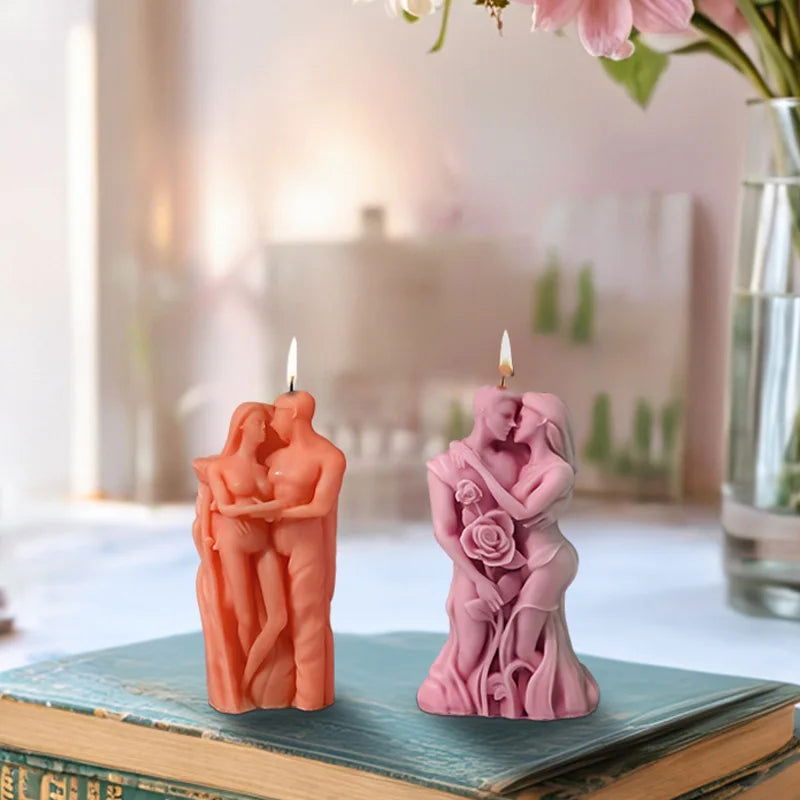 Kissing Couple Candle Silicone Mold - DIY Craft for Romantic Gifts - candletown.net
