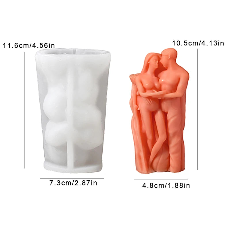 Kissing Couple Candle Silicone Mold - DIY Craft for Romantic Gifts - candletown.net