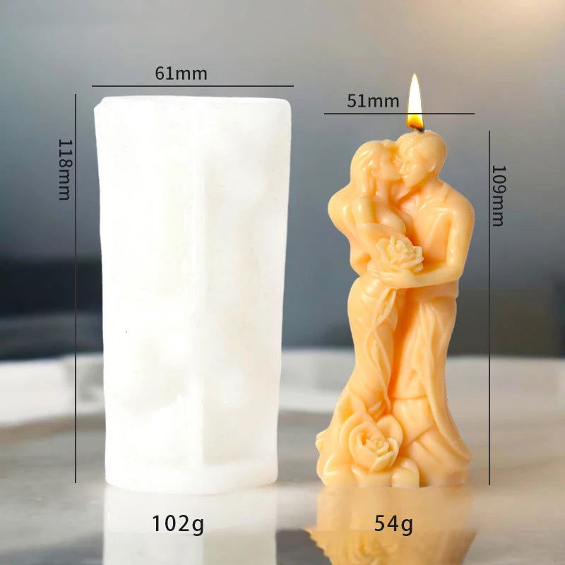 Kissing Couple Candle Silicone Mold - DIY Craft for Romantic Gifts - candletown.net