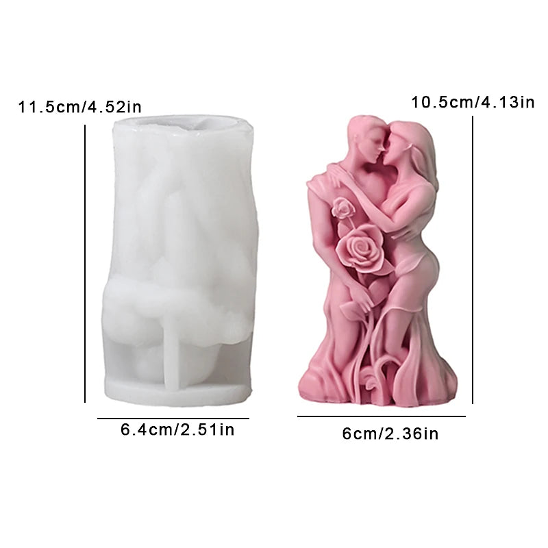 Kissing Couple Candle Silicone Mold - DIY Craft for Romantic Gifts - candletown.net