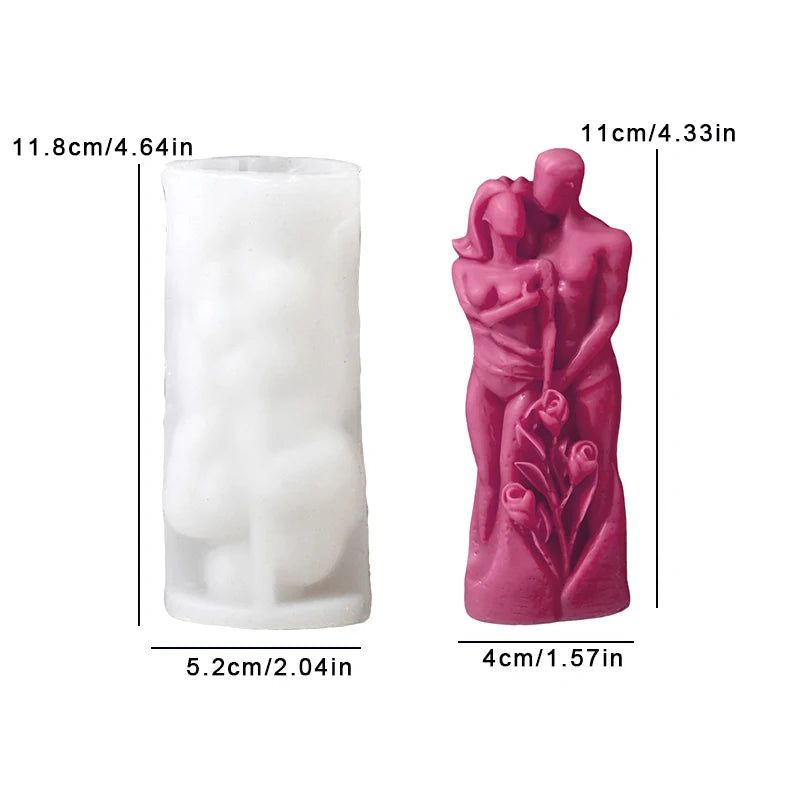 Kissing Couple Candle Silicone Mold - DIY Craft for Romantic Gifts - candletown.net
