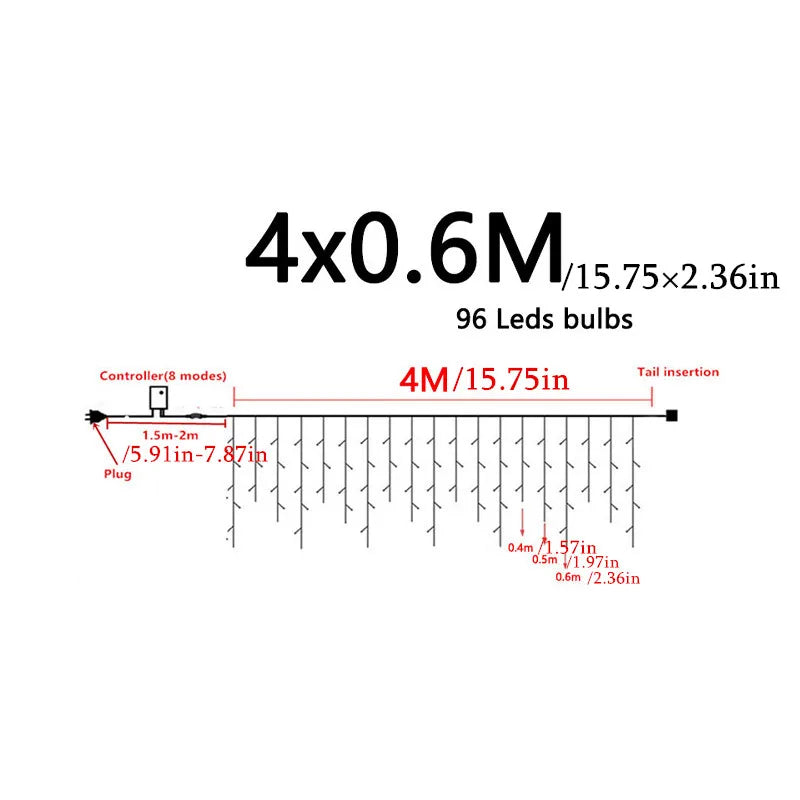 LED Fairy String Curtain Lights - Outdoor & Patio Decoration for Christmas and Parties - candletown.net