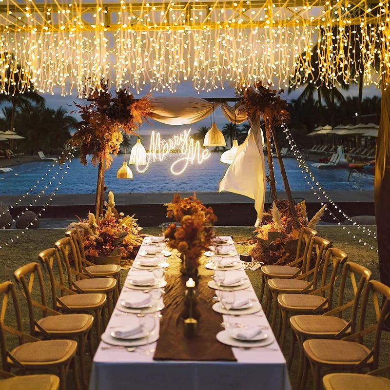 LED Fairy String Curtain Lights - Outdoor & Patio Decoration for Christmas and Parties - candletown.net