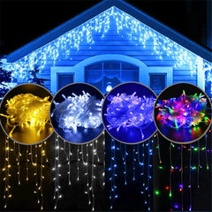 LED Festoon Icicle Curtain Lights - Outdoor Christmas & New Year Decoration - candletown.net