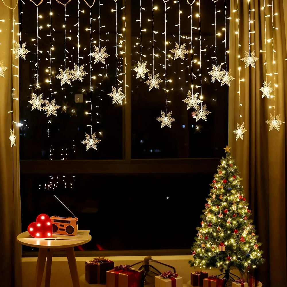 LED Snowflake Curtain Lights - candletown.net