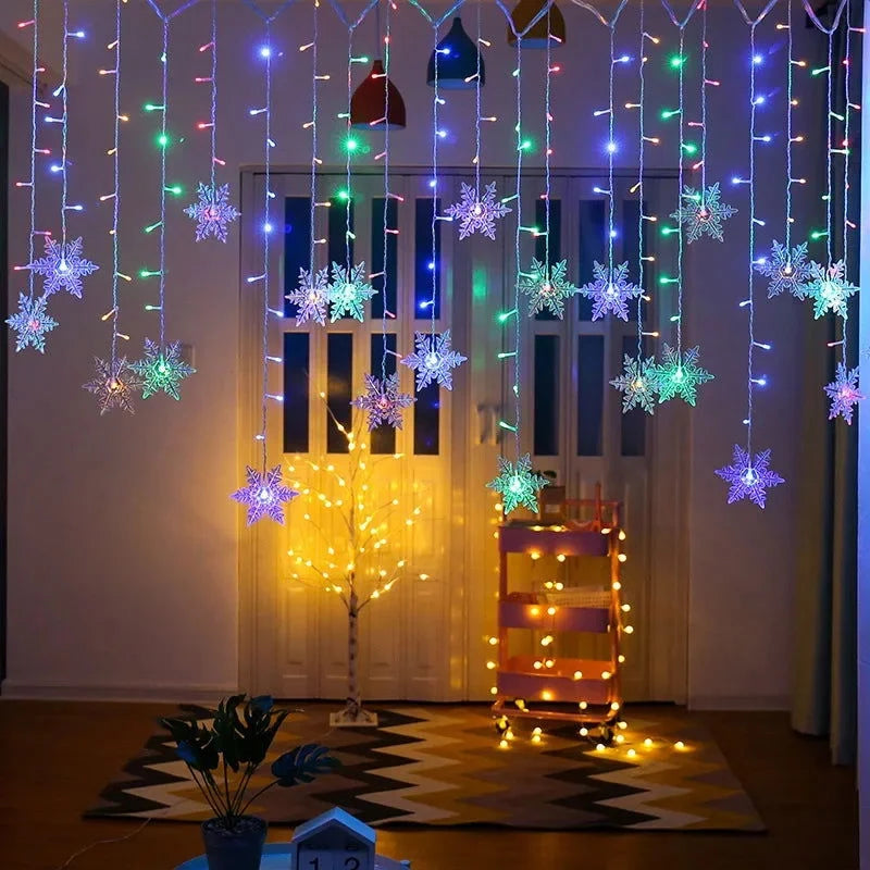 LED Snowflake Curtain Lights - candletown.net