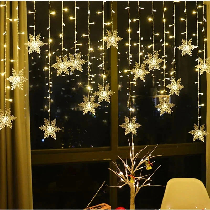 LED Snowflake Curtain Lights - candletown.net