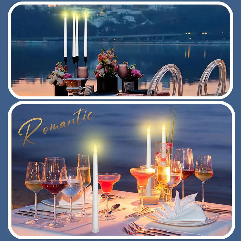 LED Taper Candle with Flickering Flame - Battery Operated for Elegant Decor - candletown.net