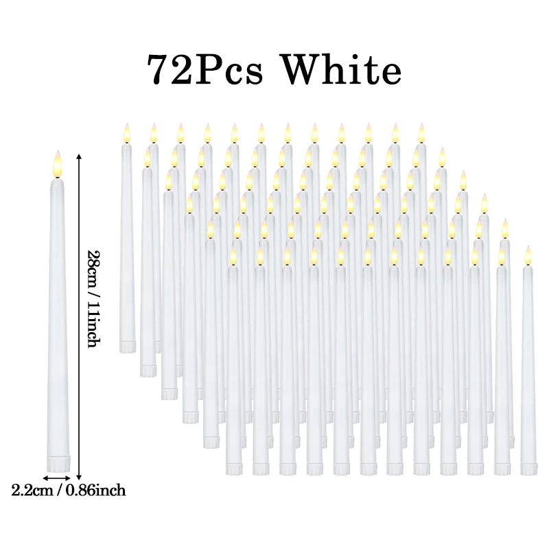 LED Taper Candle with Flickering Flame - Battery Operated for Elegant Decor - candletown.net