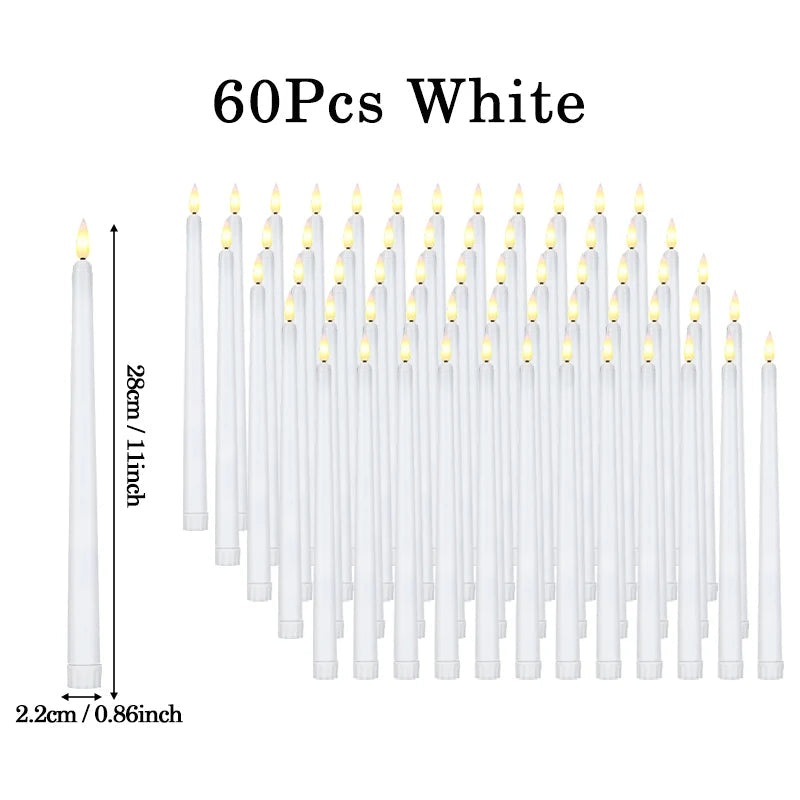 LED Taper Candle with Flickering Flame - Battery Operated for Elegant Decor - candletown.net