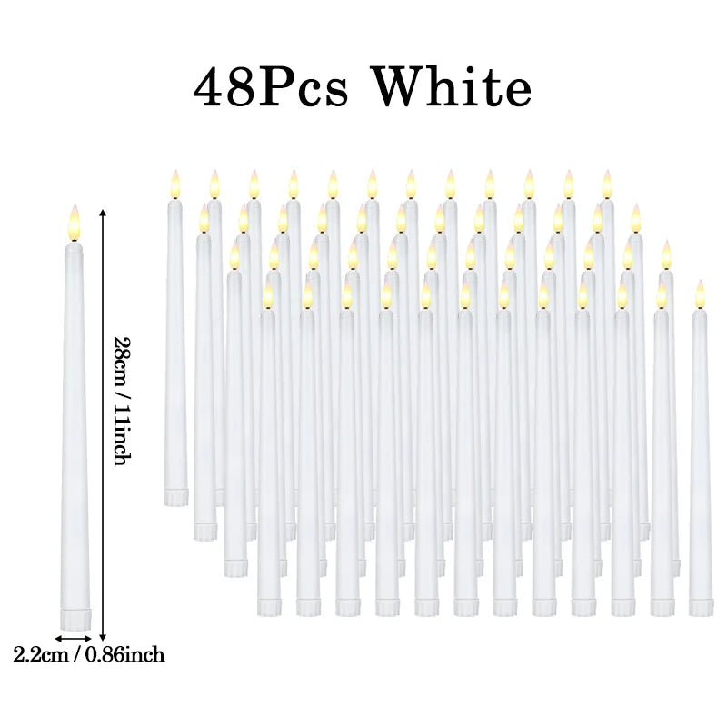 LED Taper Candle with Flickering Flame - Battery Operated for Elegant Decor - candletown.net