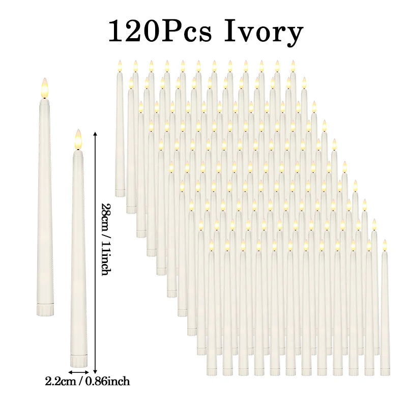LED Taper Candle with Flickering Flame - Battery Operated for Elegant Decor - candletown.net