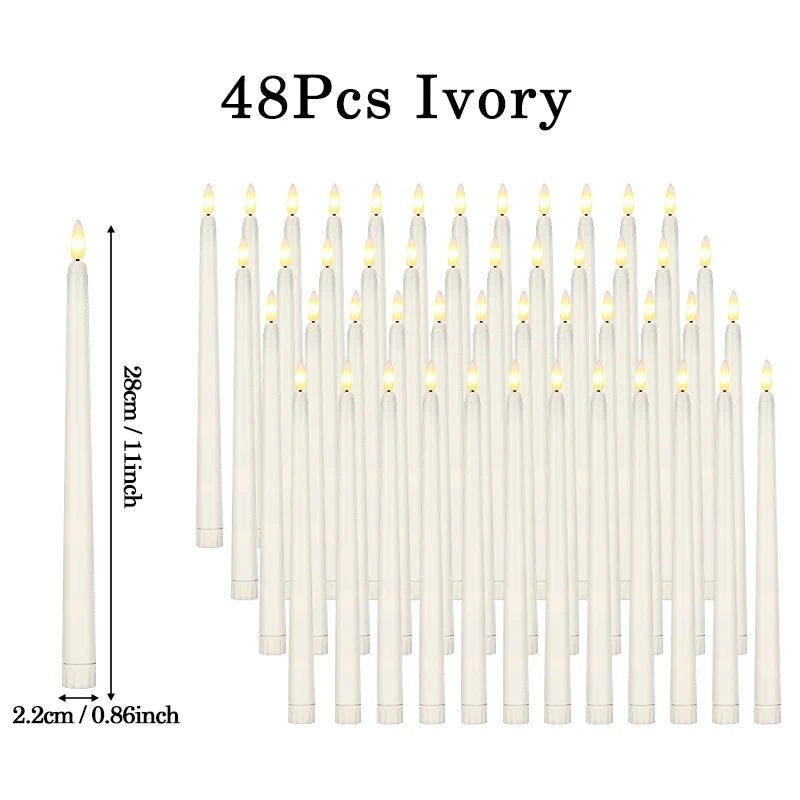 LED Taper Candle with Flickering Flame - Battery Operated for Elegant Decor - candletown.net