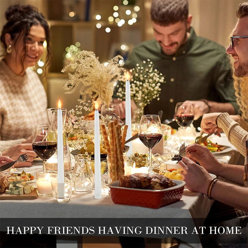 LED Taper Candle with Flickering Flame - Battery Operated for Elegant Decor - candletown.net