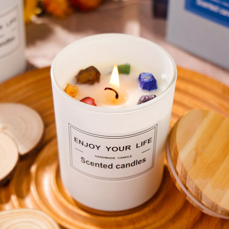 Natural Crystal Stone Aromatherapy Candle – Serenity and Style - candletown.net